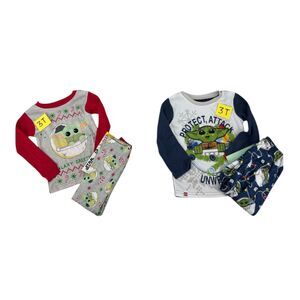 Holiday Pajamas size 3T 2 pair star wars yoda the child fleece knit sleepware